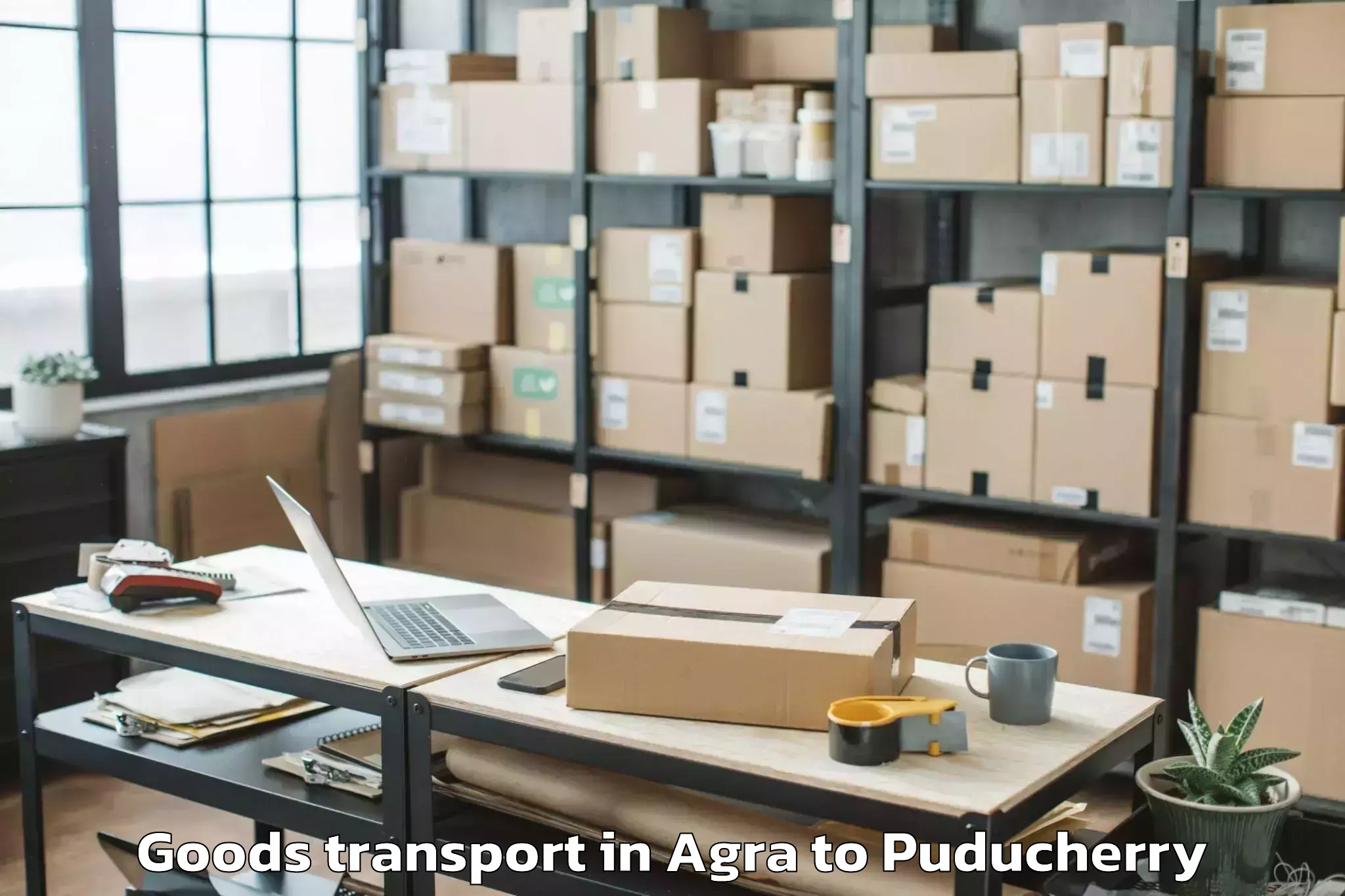 Hassle-Free Agra to Pondicherry Airport Pny Goods Transport